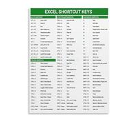 TRKTDXLQRI Excel Cheat Sheet Poster Keyboard Shortcuts Reference Educational Canvas Wall-Art for Office and Home Study Room Decor Unframed,16x24inch(40x60cm)
