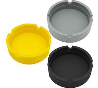 TRLREQ Cenicero de silicona, antiadherente, resistente al calor, redondo, luminoso, portátil, juego para uso doméstico y exterior