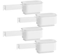 TRLREQ Clips de sellado para almacenamiento de alimentos con apertura dosificadora, juego de 4, clips frescos reutilizables para alimentos y alimentos de mascotas, color blanco