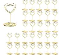 TRLREQ Paquete de 30 soportes dorados para tarjetas de lugar, soporte para fotos, tarjetero, soporte para tarjetas de menú, soporte para tarjetas de lugar para bodas, banquetes, fiestas (forma de