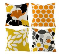 Trlyane Fundas Cojines Suaves y Transpirables 45x45 cm, Juego de 4 Lino Cojines Decoracion, Patrón Geométrico de Color, Cojines Decorativos para Sofá,Dormitorio y Sala de Estar