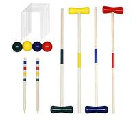 TRMLBE Juego de Croquet en el Jardín para 4 Jugadores con Maillets, Piquets, Guichets y Balles