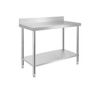 TRMLBE Mesa de Trabajo de Acero Inoxidable con Patas Ajustables y Estante Inferior Amplio, Mesa de Acero Inoxidable (con Archivador)