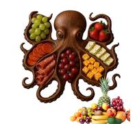 Trochate Bandeja para Servir Comida - Tabla de Servir | Tabla de Quesos en Forma de Pulpo para Amantes de Quesos y Mariscos, Anfitriones, Comidas al Aire Libre y Mostrador