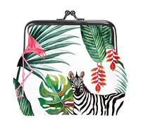 Trocipal Flamingo Zebro - Monederos de Piel sintética para Mujer, minimonedero con Hebilla para niñas