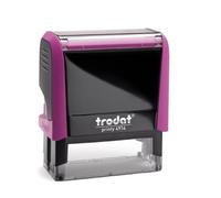 Trodat 4914 Printy 4.0 - Sello de texto auto-colorante, respetuoso con el medio ambiente, 64 x 26 mm, texto personalizable, color negro, Color rosa fucsia, 1