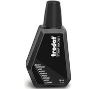 Trodat 7011 - Botella de tinta negra para rellenar almohadillas o almohadillas (28 ml), tinta a base de agua para sellar documentos, huellas limpias y nítidas, tapón plegable