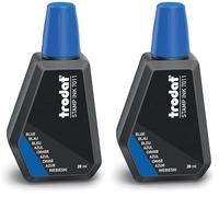 Trodat 7011 Tinta para Sellos de Entintado Manual, 28ml, Azul (Paquete de 2)