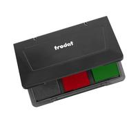 Trodat Almohadilla para sellos de mano para diseñar creativamente - 1 almohadilla de tinta con 3 colores en gris, rojo, verde claro, tinta indeleble, tamaño 10 x 7 cm, ideal para Trodat vintage &
