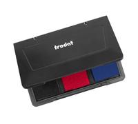 Trodat Almohadilla para sellos de mano para diseñar creativamente - 1 almohadilla de tinta con 3 colores en negro, rojo, azul, tinta indeleble, tamaño 10 x 7 cm, ideal para Trodat vintage & Trodat