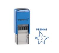 Trodat edy fix - Sello de motivación para profesores y educadores, 1 diseño de estrella Prima, alemán, carcasa azul, impresión azul, autoentintable, 20 x 20 mm