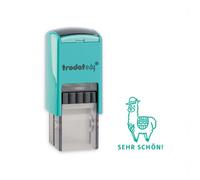 Trodat edy fix - Sello de motivación para profesores y educadores, 1 diseño de llama muy bonito, alemán, carcasa verde menta, impresión verde, autoentintable, 20 x 20 mm