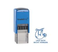 Trodat edy fix - Sello de motivación para profesores y educadores, 1 diseño de perezoso que no te cuelgue, carcasa azul, autoentintable, 20 x 20 mm