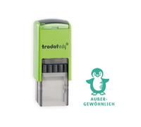 Trodat edy fix - Sello de motivación para profesores y educadores, 1 diseño de pingüino excepcional, alemán, carcasa verde, impresión verde, autoentintado, 20 x 20 mm
