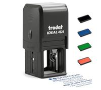 Trodat Ideal 4924 SELLO PERSONALIZADO Cuadrado (40x40 mm) - Sellos de Caucho Personalizados Automáticos con Logo - Cuño Personalizado para Empresas, Bodas y Logotipos Circulares - STAMPA