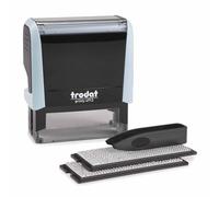 Trodat- Kit de sellos para bricolaje en azul pastel con tinta negra, autoentintable Printy 4913, 5 líneas, tamaño de impresión: 7/8 x 2-3/8 pulgadas