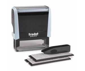 Trodat- Kit de sellos para bricolaje en azul pastel con tinta negra, autoentintable Printy 4913, 5 líneas, tamaño de impresión: 7/8 x 2-3/8 pulgadas