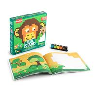 Trodat Pixel Stamp - Animales Libro Infantil Sello por Números 18 Motivos 6 Minisellos Colores Surtidos Juego Creativo Educativo para Niños a partir de 4 años