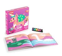 Trodat Pixel Stamp - Fantasía, libro infantil con sello por números, 18 diseños, 6 minisellos de colores surtidos, juego educativo creativo para niños a partir de 4 años