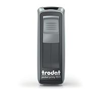 Trodat -Pocket Printy 9511 - Personalice el sello de bolsillo con texto deseado, aquí mismo en línea, color de la caja plateado - sello de dirección - con texto deseado - 38 x 14 mm, 4 líneas -