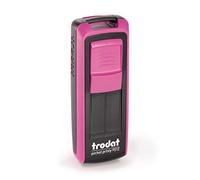 Trodat -Pocket Printy 9512 - Personalizar el sello de bolsillo con texto deseado, aquí mismo en línea, color de la caja fucsia, sello de dirección - con texto deseado - 46 x 17 mm, 5 líneas -