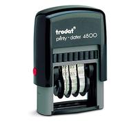 Trodat Printy 4800 - Sello con fecha (mes en letra, texto en alemán, altura de 3 mm), color negro