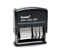 Trodat Printy 4812 - Sello con fecha (día de la semana en letra, texto en alemán, altura de 3,8 mm), color negro