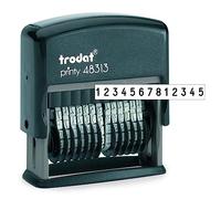 Trodat Printy 48313 - Sello para cifras (13 cifras, tamaño de tipo 3,8 mm) color negro, 28x71x81mm