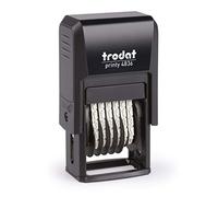 Trodat Printy 4836 - Sello para cifras (6 cifras, tamaño de tipo 3,8 mm) color negro, 25x41x73 mm