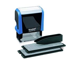 Trodat Printy 4912 - Sello de Entintaje Automático con Tinta Incorporada e Imprentilla para Componer un Texto de Hasta 4 Líneas - Tinta Negra