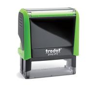 Trodat - Printy 4913 - Sello personalizado con texto personalizado, diseño en línea, color de la caja verde, sello de dirección, sello de empresa, con texto deseado - 58 x 22 mm - 6 líneas