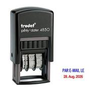 Trodat Printy fechador 4850 Date Tampon avec Deux oreillers de couleur + votre textos, color par e-mail le