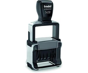 Trodat Sello Fechador Professional 5430/L Autoentintable, 2 Textos Español Intercambiables RECIBIDO - PAGADO, Marcada Bicolor Azul - Rojo 41 x 24 mm aprox.