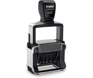 Trodat Sello Fechador Professional 5440/L, Autoentintable, 2 Textos Español Intercambiables RECIBIDO - PAGADO, Marcada Bicolor Azul - Rojo 49 x 28 mm aprox.