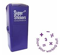 Trodat Sello para profesor, sello de marcado educativo, sellos de recompensa para la escuela, muestra tu trabajo, matemáticas, cuerpo morado, tinta violeta, 23 x 23 mm