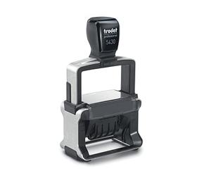 Trodat Sellos profesionales 5430 - Sello automático con fecha (impresión de 41 x 24 mm), color azul y rojo
