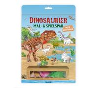 TRÖTSCH - Malbuch Dinosaurier Mal- und Spielspaß S1 Malbuch mit Spielzeug| Ab 3 Jahren: Malbuch Beschäftigungsbuch Ausmalbuch (Dinosaurierwelt: Alles rund um die Dinos)