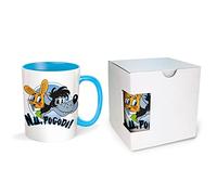 Trötsch Tasse Hase & Wolf Nu pogodi Nu pagadi Keramiktasse weiß/blau: Kaffeetasse Teetasse Geschenkidee Geschenk Tasse