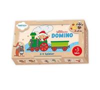 TRÖTSCH - Unser Sandmännchen Domino aus Holz: in praktischer Schiebebox, als Reisespiel geeignet