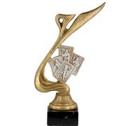 Trofeo Cartas Gabado, Premio para mus, tute, brisca, subastado, chinchón... de 26cm de altura