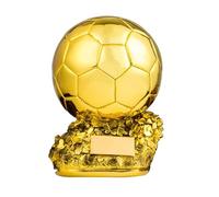 Trofeo de balón de oro Trofeo de fútbol de balón de oro personalizado de resina Premio al mejor jugador Campeonato de fútbol Decoración del hogar Aficionados a los deportes Fantástico regalo, recuerdo