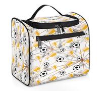 Trofeo de fútbol bolsa de maquillaje de viaje para mujeres, hombres, niños y niñas, bola de mármol de 11.2 L, bolsa de aseo para cosméticos, bolsa de lavado colgante, bolsa de aseo organizadora de