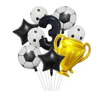 Trofeo dorado, globo de aluminio fútbol, decoraciones for fiesta cumpleaños, suministros for fiestas temáticas deportivas for adultos para Fiestas(Black-3)