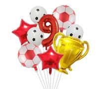 Trofeo dorado, globo de aluminio fútbol, decoraciones for fiesta cumpleaños, suministros for fiestas temáticas deportivas for adultos para Fiestas(Red-9)