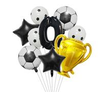 Trofeo dorado, globo de aluminio fútbol, decoraciones for fiesta cumpleaños, suministros for fiestas temáticas deportivas for adultos para Fiestas(Black-0)