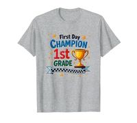 Trofeo Estrella Estrella Primer Día Campeón Primer Camiseta, Hombre, Gris Jaspeado, XXL
