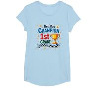 Trofeo Estrella Estrella Primer Día Campeón Primer Camiseta, Niñas, Azul Bebé, Grande
