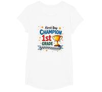 Trofeo Estrella Estrella Primer Día Campeón Primer Camiseta, Niñas, Blanco, XS