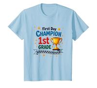 Trofeo Estrella Estrella Primer Día Campeón Primer Camiseta, Niños, Azul Bebé, 10 años