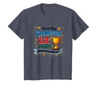 Trofeo Estrella Estrella Primer Día Campeón Primer Camiseta, Niños, Azul Jaspeado, 4 años